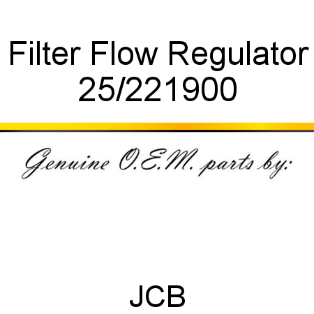 Filter, Flow Regulator 25/221900