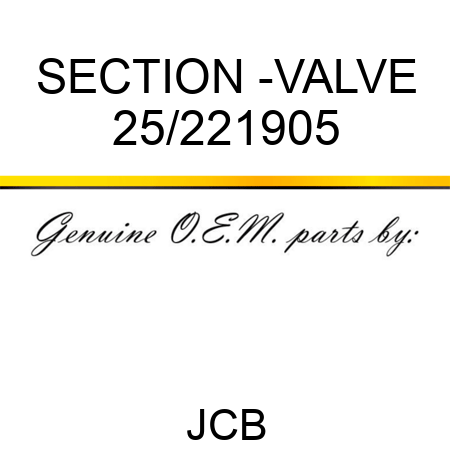SECTION -VALVE 25/221905