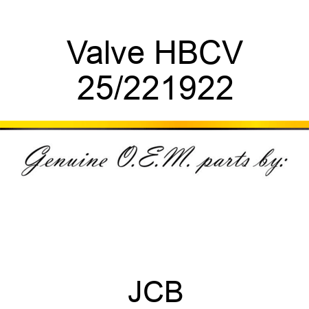 Valve HBCV 25/221922