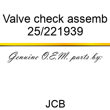 Valve check assemb 25/221939