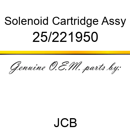 Solenoid, Cartridge, Assy 25/221950