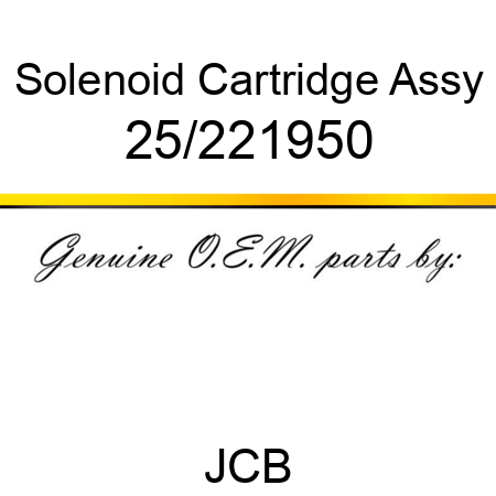 Solenoid, Cartridge, Assy 25/221950