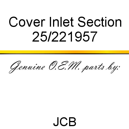 Cover, Inlet Section 25/221957