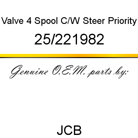 Valve, 4 Spool, C/W Steer Priority 25/221982