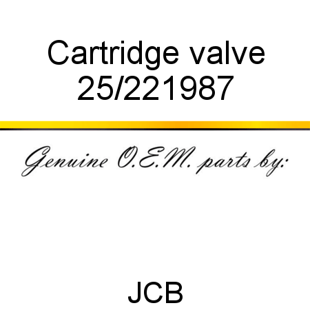 Cartridge, valve 25/221987