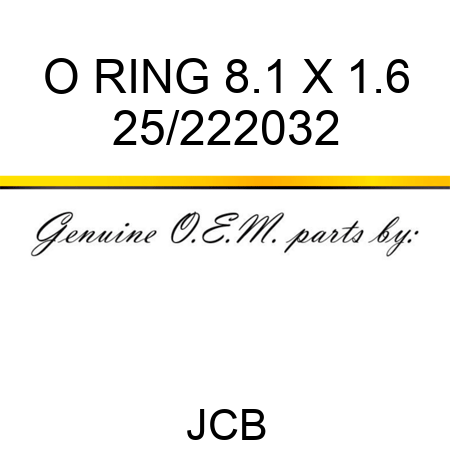 O RING 8.1 X 1.6 25/222032