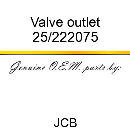 Valve outlet 25/222075