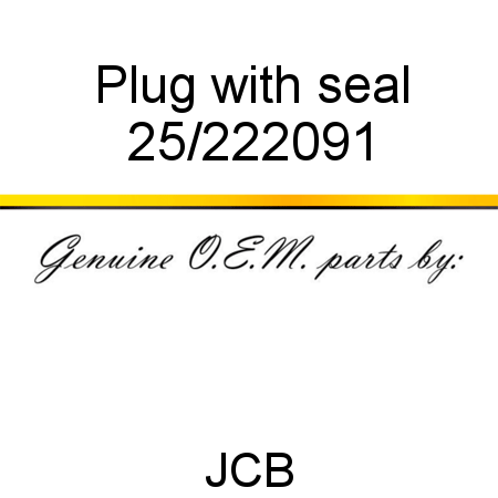 Plug, with seal 25/222091