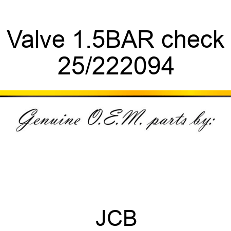 Valve 1.5BAR check 25/222094