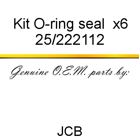 Kit, O-ring seal  x6 25/222112