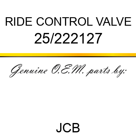 RIDE CONTROL VALVE 25/222127