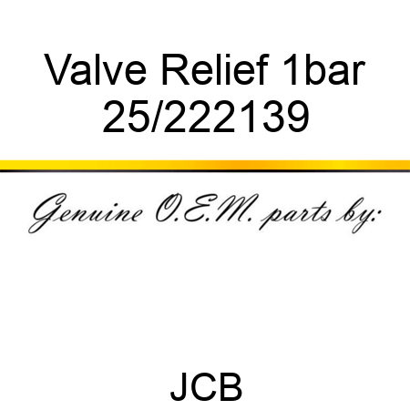 Valve Relief 1bar 25/222139
