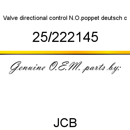 Valve, directional control, N.O.poppet deutsch c 25/222145