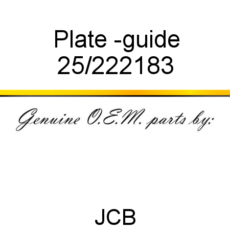 Plate, -guide 25/222183