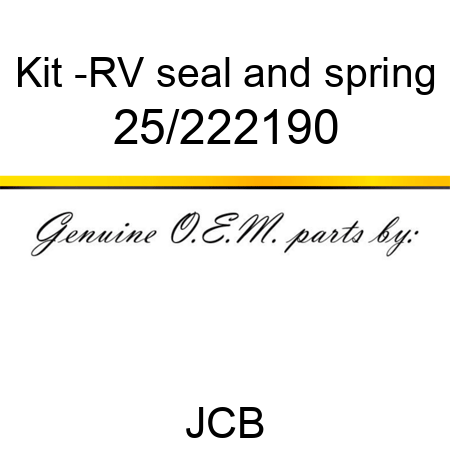 Kit, -RV seal and spring 25/222190