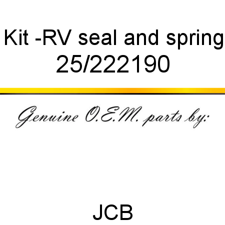 Kit, -RV seal and spring 25/222190