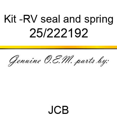 Kit, -RV seal and spring 25/222192