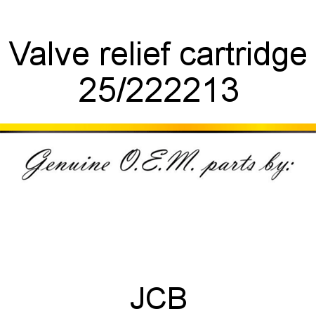 Valve, relief cartridge 25/222213