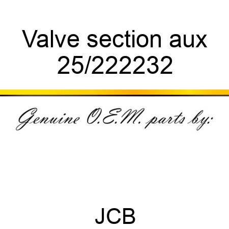 Valve section, aux 25/222232