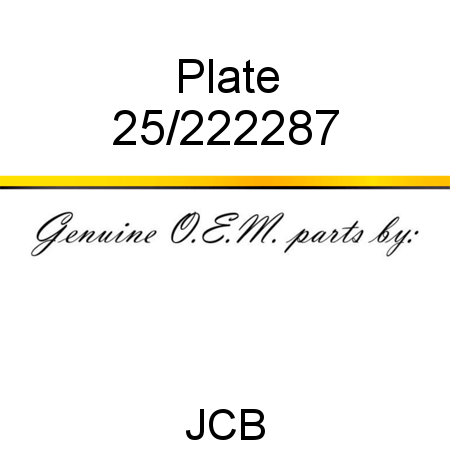 Plate 25/222287