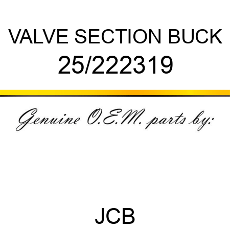 VALVE SECTION BUCK 25/222319