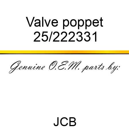 Valve poppet 25/222331