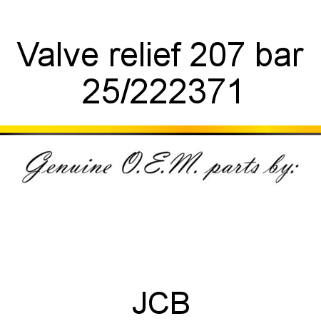 Valve, relief 207 bar 25/222371