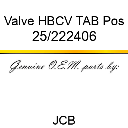 Valve HBCV TAB Pos 25/222406