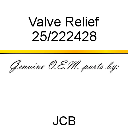Valve, Relief 25/222428