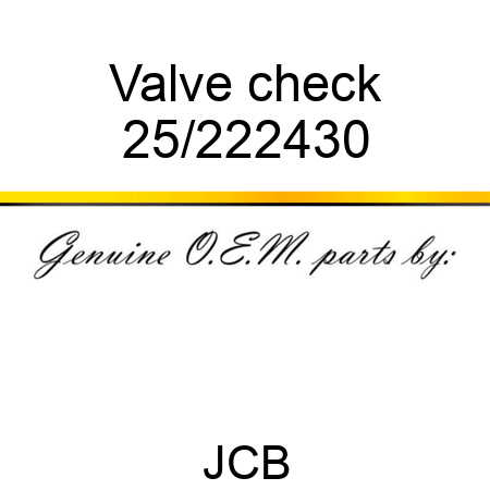 Valve check 25/222430