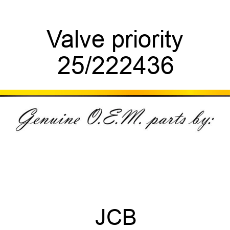 Valve priority 25/222436