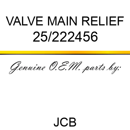 VALVE MAIN RELIEF 25/222456