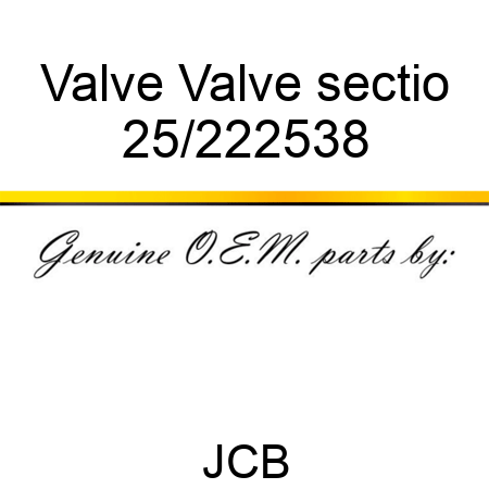 Valve Valve sectio 25/222538