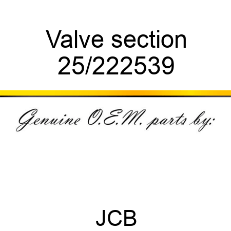 Valve section 25/222539