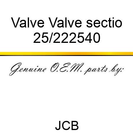 Valve Valve sectio 25/222540