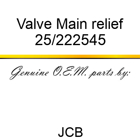 Valve Main relief 25/222545