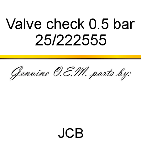 Valve, check, 0.5 bar 25/222555