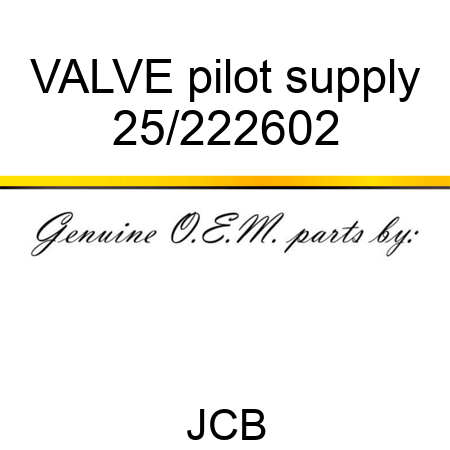 VALVE pilot supply 25/222602