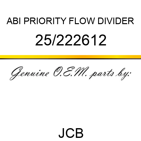 ABI PRIORITY FLOW DIVIDER 25/222612