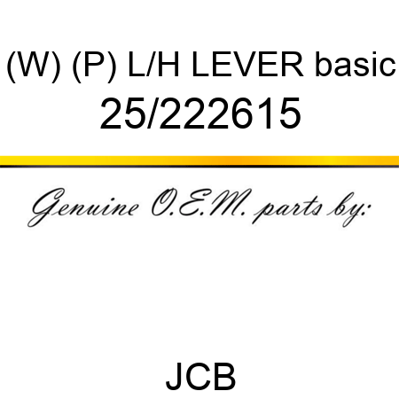 (W) (P) L/H LEVER basic 25/222615