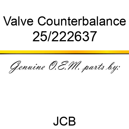Valve, Counterbalance 25/222637
