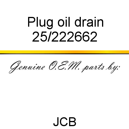 Plug, oil drain 25/222662