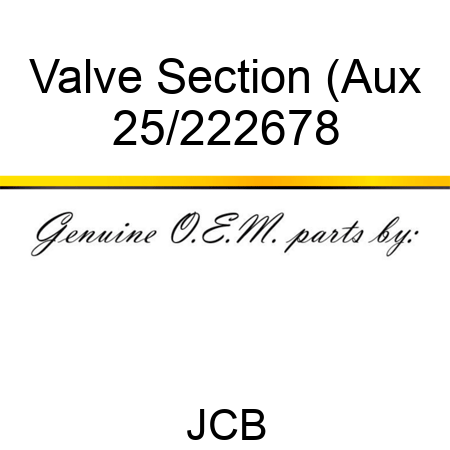 Valve Section (Aux 25/222678