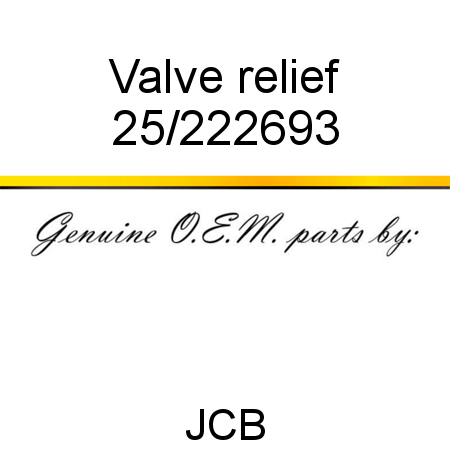 Valve, relief 25/222693
