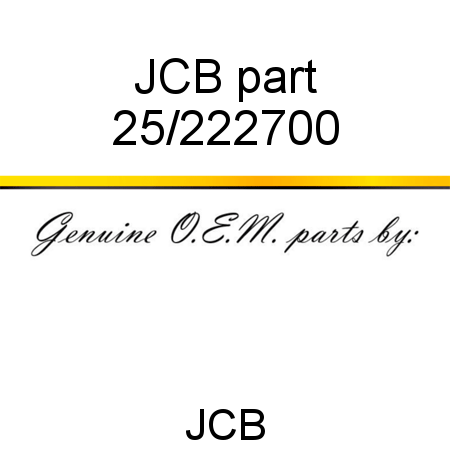 JCB part 25/222700