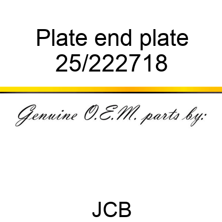 Plate end plate 25/222718