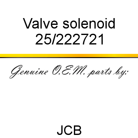 Valve, solenoid 25/222721
