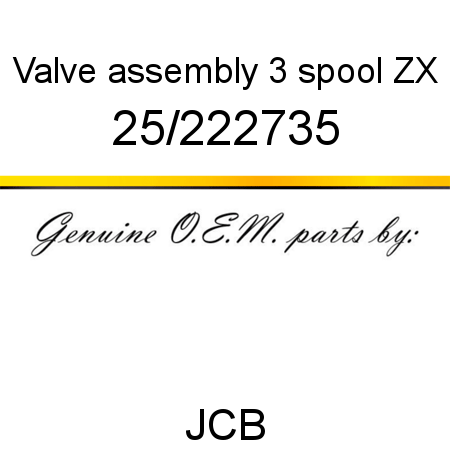 Valve, assembly, 3 spool, ZX 25/222735