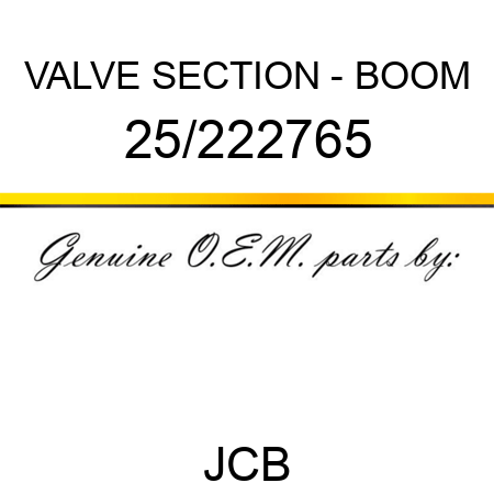 VALVE SECTION - BOOM 25/222765