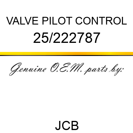 VALVE PILOT CONTROL 25/222787